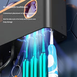 1pc Smart Sterilization Toothbrush Holder, Automatic Toothpaste Dispenser, Wall Mounted Bathroom Storage Rack, Dustproof Toothbrush Storage Organizer, Bathroom Multifunctional Toothpaste Toothbrush Container, Bathroom Accessories