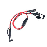 Heavy Duty Power Automotive Adapter 1 to 2 SAE Splitter Cable with Dust Cover 14AWG 60cm Harness