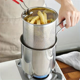1 Deep-fried Pots For Household Use, Stainless Steel Gas-fired Mini Pots With Filter Nets