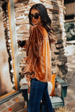 Velvet Elegant Lapel Loose Long Sleeve Shirt