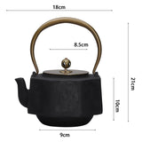Cast Iron Teapot Loose Leaf Pot Stovetop Safe Ceremony Kettle For Kitchen Household Hotel Room Tea Lovers Gift