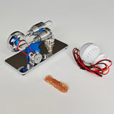 Hot Air Stirg Engine Electricity Generator Motor Model LED Bulb Flywheel Design Science Experiment CNC Aluminum Alloy Base