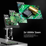 TOMLOV DM602 Pro Microscope 2000X 3 Lens 10.1 Inch IPS LCD For PCB Soldering Phone Repair Digital Microsco Coin View