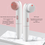 2 in 1 Electric Silicone Face Cleansing Brush Vibration Massage Facial T Zone Deep Clean Remove Exfoliating Acne Skin Care Tools