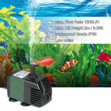 1500L/H 25W Submersible Water Pump for Aquarium Tabletop Fountains Pond Gardens and Hydroponic Systems with 2 Nozzles AC110V