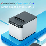 80mm Receipt ESC/POS Thermal Printer Desktop Direct Print USB+LAN Connection High Efficiency w/ Auto Cutter Large Paper