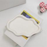 Ceramic Tray Dish for Ring Key Trinket Cloud Shape Jewelry Plate Holder Bedroom Decor Aesthetic Gift A