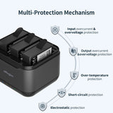 aMagisn AA10 3-slot Battery Charger Type-C Fast Charging Case Card Slots Sports Camera for DJI OSMO Action 4/3 Batteries
