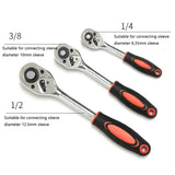12 Piece Repair Tool Set 1/4 3/8 1/2 Quick Ratchet Hexagonal Automotive Maintenance Socket Wrench Tools