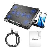 Mesh Design Cooler Stand Adjustable Laptop Pad with 8 Fans Strong Airw Low Noise Usb for Notebook