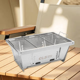 Barbecue Adjustable Firepower Firepit Tabletop Stainless Steel Foldable Grill for Backpacking Yard Outside Garden Picnic