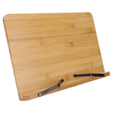 Book Holder Tray Natural Space Saving 5 Adjustable Height Bamboo Reading Rack for Elder for Living Room