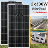 600W/300W Solar Panel Kit - 18V PET Flexible Solar Cell Power Battery Charger for Outdoor Camping, Motorhome, Car, RV, Boat, Yacht.