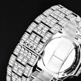 PINTIME Watch For Men Luxury Diamond Iced Out Casuals Top Brand Fashion Quartz Wristwatch Waterproof 3br Business Reloj Hombre