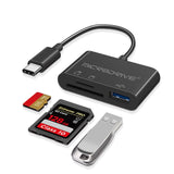 C 3-in-1 USB hub for storage card/USB flash/SD adapter/USB 2.0/3.0/mini SD reader/3-slot TF card