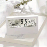 1pc LCD Electronic Clock Luminous Temperature And Humidity Meter Transparent Model Temperature And Humidity Meter Clock Creative Weather Display With Alarm Clock Beach Vacation Essential