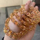 Natural Citrine Faceted Bucket Bead Bracelet Crystal