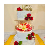 Acrylic Display Hexagonal Tray DIY Refillable Board Base Clear Cake Stand Decor Tools 15X15X10CM