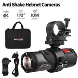 4K Motorcycle Anti Shake Helmet Cameras 170 Degree Wide Angle Bike Video Action Camera for Outdoor Sports