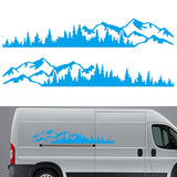 2PCS Mountain Forest For Truck Window Bumper Auto Door Decals Laptop Kayak Vinyl Decoration Car Body Sticker
