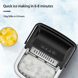 Portable Countertop Ice Cube Maker - Self-Cleaning, Makes 9 Cubes in 6 Minutes, 26.5 lbs/24 Hrs for Home, Kitchen, Party