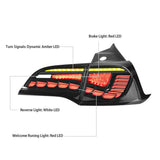 GTS Style LED Tail Lights With Dynamic Turn Signal for Tesla Model 3 Y 2017 2018 2019 2020 2021 2022 2023 Non US