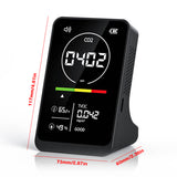 4 in 1 Digital Indoor Air Quality USB Rechargeable CO2 TVOC Temperature Humidity Monitor Multifunctional for Home Office