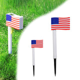 10Pcs America Flag Solar Ground Insert Lamp IP65 Waterproof Outdoor Stake Light Auto ON for Patio Lawn Yard