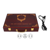 Electric Portable Wooden Energy Massage Stone Heater Kit Hot Rock Heating Box Case Warmer Device for Adult