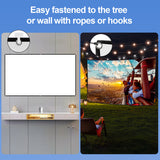 80-inch Portable HD Projector 16:9 Projection Screen Foldable Durable Wall Mounted for Outdoor Movies Home Theater Office
