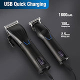 Clippers for Men,Professional Hair Cutting Kit,Cordless Barber Clipper and T-Blade Beard Trimmer Set