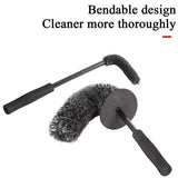 Ceyes Top Microfiber Premium Wheels Non-Slip Handle Easy Cleaning Rims Spokes Wheel Barrel & Brake Caliper Car Fiber Brush