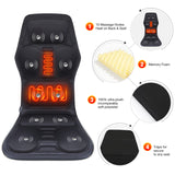 Full-Body Back Neck Waist Chair Pad Electric Heating Vibrating Cushion Seat Car Home Office Massage Mat Remove Fatigue