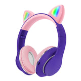Cute Cat Ear Bluetooth 5.0 Headphone Kids Girls Music Headset Wireless RGB Earphone TF Card Gaming Headphones With Mic