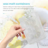 60 Pack Containers-6 Cavity Clear Empty Plastic Melt - Clamshells for Tarts Wax Melts.