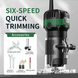 800W Wood Router Woodworking Electric Trimmer Engraving Slotting Trimming Carving hine Kit With 6.35 Milg Cutter