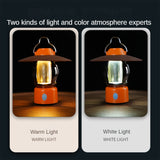 Retro Hanging Lamp Portable Camping Lamp Outdoor Hanging Tent Lamp Flashlight Multifunctional Rechargeable Lighting