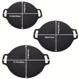 1pc, Cast Iron Roti Tawa, Double Handled Cast Iron Crepe Pan For Dosa, Tortillas, Nonstick Round Griddle Grill Pan For BBQ