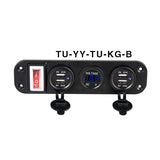 DIY 4in1 Dual Port charger Voltage Display 2.1+2.1A Multi-Port USB Phone Car Charger With On/Off Switch Safe Protection