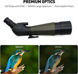 Bird Watching Telescope 20-60X60/80 Spotting Scope Waterproof Outdoor Hiking Camping Equipment for Moon Target Shooting