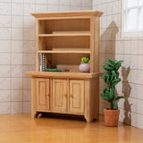 1/12 Scale Dollhouse Wood Three-Door Vertical Cabinet Miniature Showcase For Doll House Furniture Decor Accessories