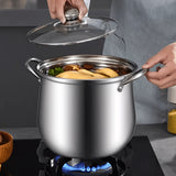 1pc Stainless Steel Stock Pot (22.0cm), Large Stockpot, Soup Pot, Kitchen Utensils, Kitchen Gadgets, Kitchen Accessories
