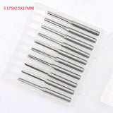10Pcs 3.175X2.5X17MM Two Flute Straight End Milling Cutter Straight Slot Wood Cutter Plywood Bit Carbide CNC Router Bit