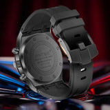 PINTIME Watch for Men Waterproof 30m Fashion Quartz Wristwatch Diamond Iced Bezel Sports Silicone Strap Chronograph Reloj Hombre