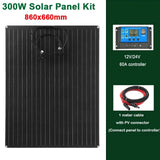 600W/300W Solar Panel Kit - 18V Flexible Cell Energy Charger Solar Plate for Camping, Yacht, Motorhome, Car, RV, Boat, Caravan