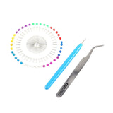 4 Pieces Of Universal DIY Paper Craft Set With Quilling Template Tweezers Needle + Slotted Roller