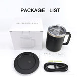 Coffee Mug Warmer with Cup and Lid Auto Heat 131-149℉ Intelligent Constant Temperature 12.3oz Double Layer Food Grade