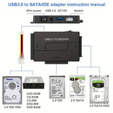 Hard adapter converter, 2.5/3.5-inch hard disk SSD universal recovery kit, 1 power supply