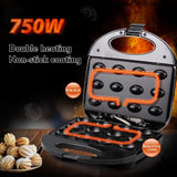 Electric Walnut Waffle Automatic 12 Holes Nuts Cake Maker Kitchen Breakfast Non-stick Cook Plates