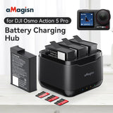 for DJI Osmo Action 5 Pro, Multiple Protection & Safe Charging，3-Channel Battery Charger